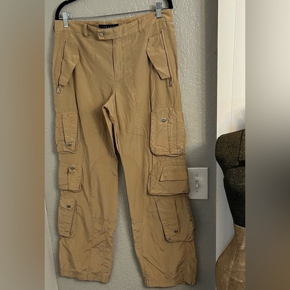 Ralph Lauren Black Label Pants - RALPH LAUREN CARGO UTILITY PARACHUTE CARGO PANTS WOMENS SILK BLEND SIZE 10